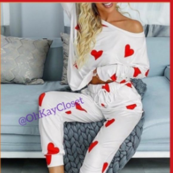 Choose Love 2PC Long sleeve comfy breathable lightweight pajama lounge s… - Picture 6 of 8